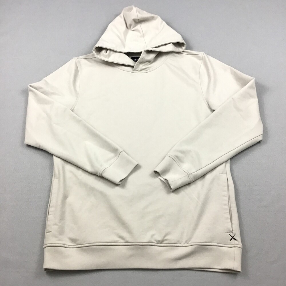 CUTS Hoodie Men Large Beig Solid Pullover Knit Minimalist Essential Sweatshirt L